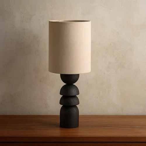 LED Handcrafted Wooden Table Lamp