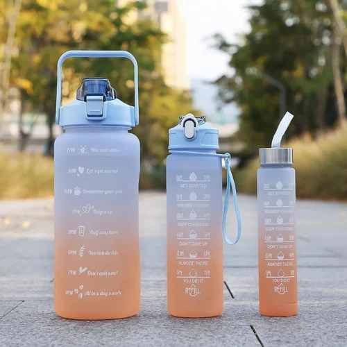 3 Piece Set Motivational Water Bottle