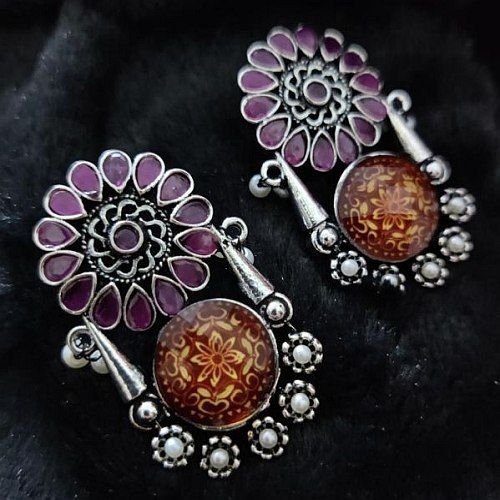 Artificial Stone Work Imitation Earrings