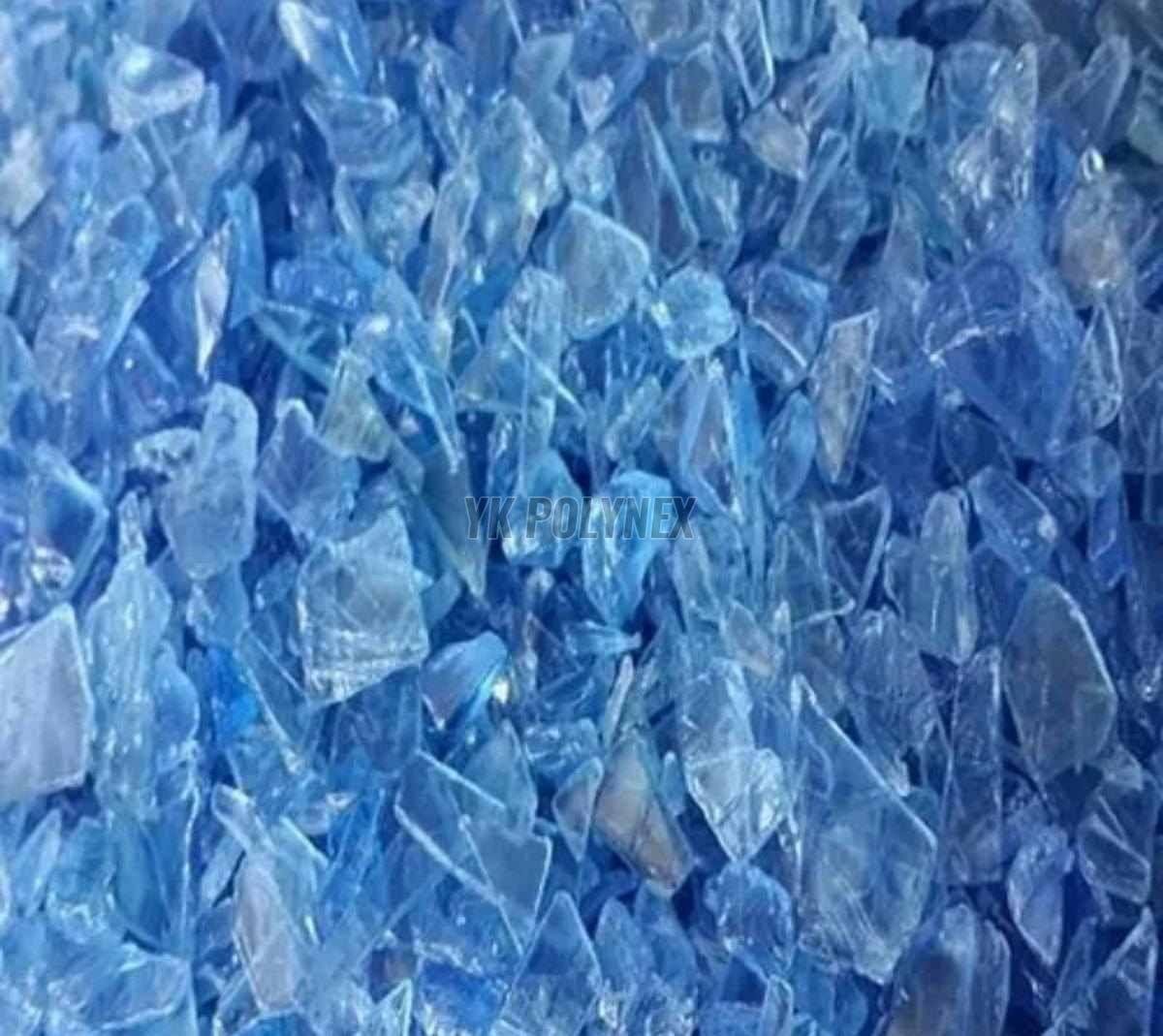 Unwashed Light Blue PET Bottle Flake