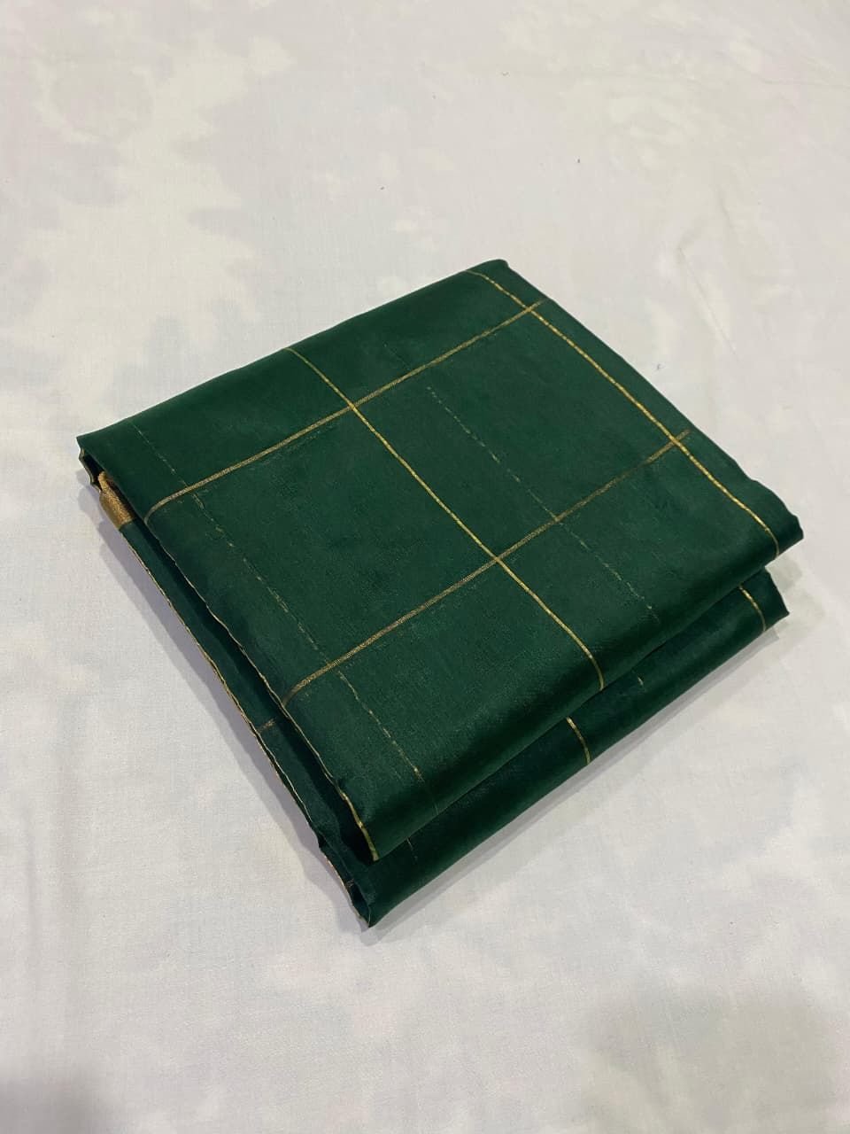 Pure Chanderi Handloom Gold Zari Border Pattu Soft Silk Saree
