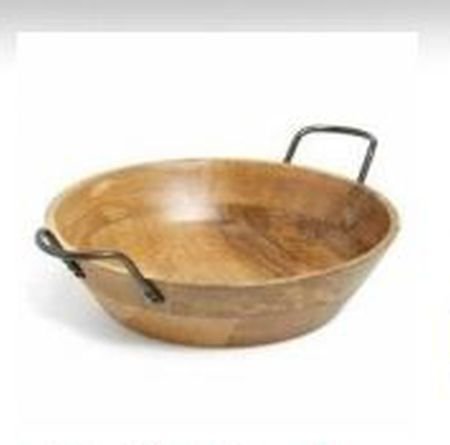 Handcrafted Round Mango Wood Fruit Bowl