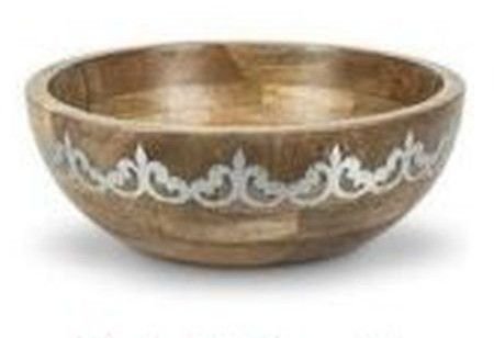 Round 10 Inch Mango Wood Salad Bowl