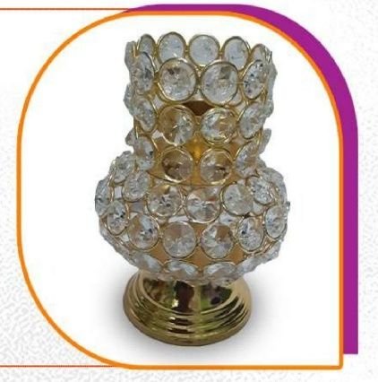 Crystal Brass Candle Stand Holder