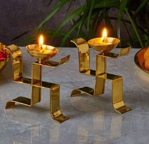 Diwali Brass Swastik Diya