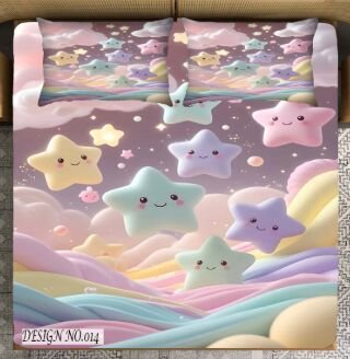 Dreamy Smiling Star Kids Bedsheet Set