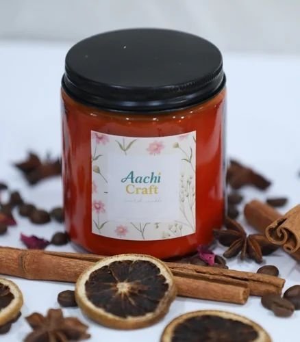 Amber Glass Jar Candle