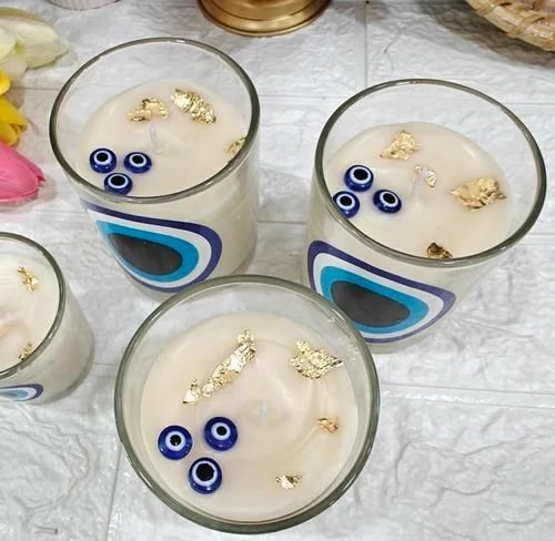 Evil Eye Glass Candle