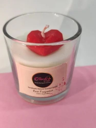 Heart Glass Paraffin Candle