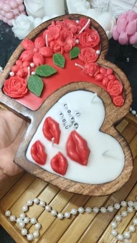 Valentine Wooden Tray Candle