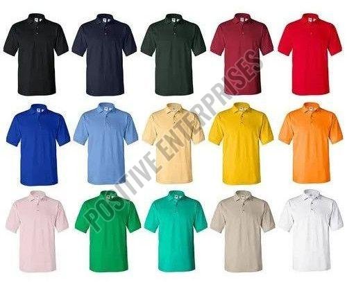 Cotton Men Plain Polo T-Shirt