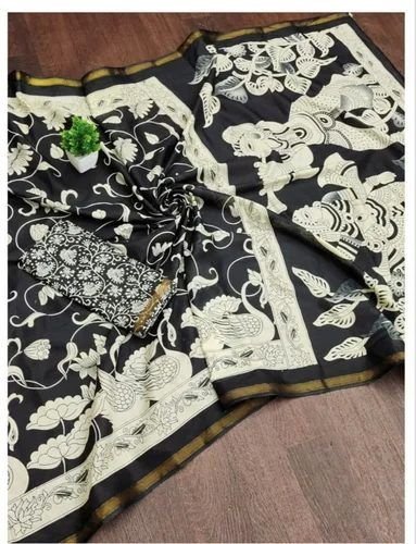 Black Mangalagiri Cotton Saree
