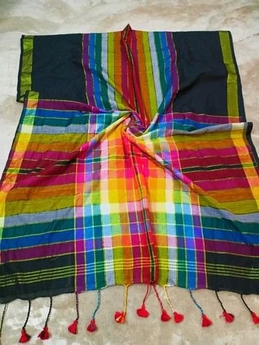 Multicolor Khadi Cotton Saree