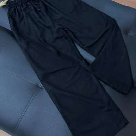 Black Viral Linen Pant