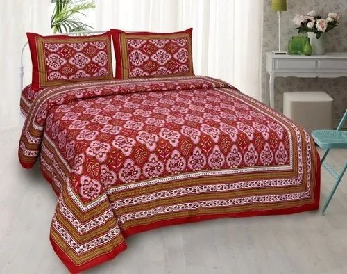 Cotton Floral Print Bed Sheet
