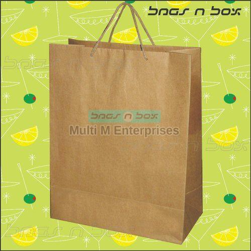Plain Kraft Paper Handle Bags