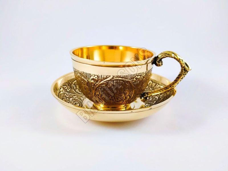 Brass Cup and Saucer