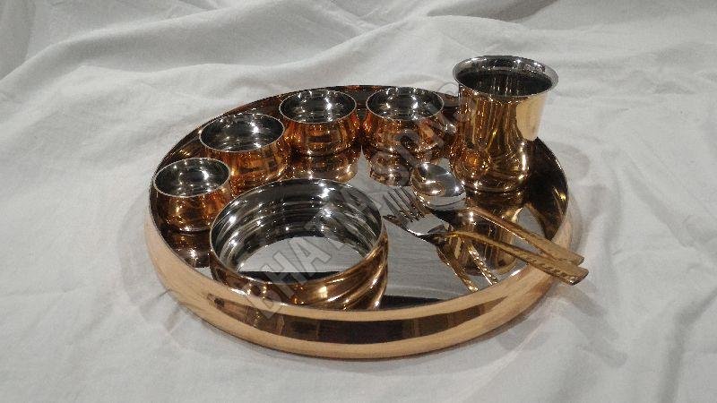 Bronze and Steel Thali Set