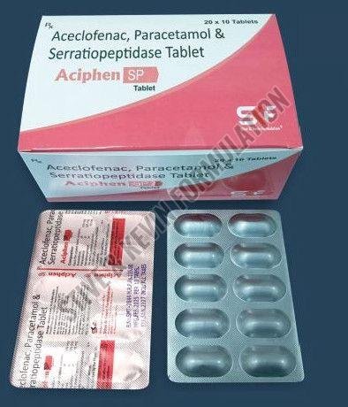 Aciphen SP Aceclofenac Paracetamol Serratiopeptidase Tablet