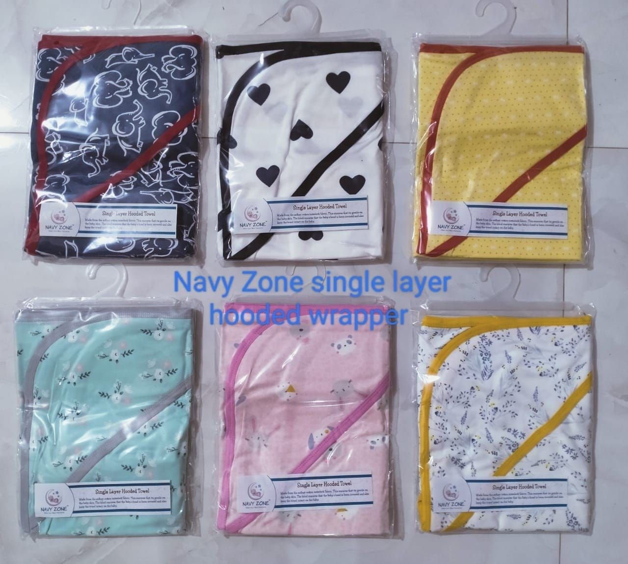 Navy Zone Newborn Baby Single Layer Hooded Towel