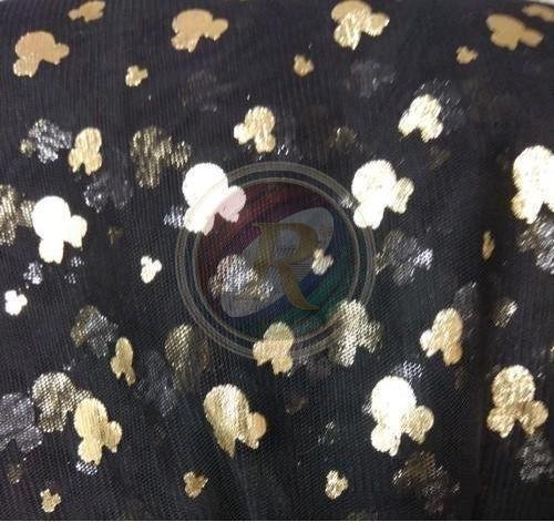 Golden Print Mesh Fabric