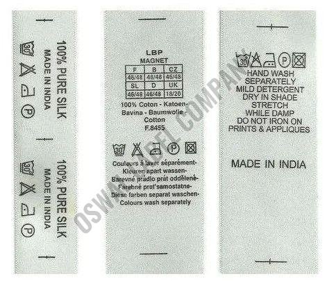 Satin Wash Care Labels