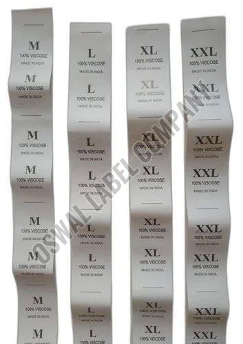 Taffeta Size Labels