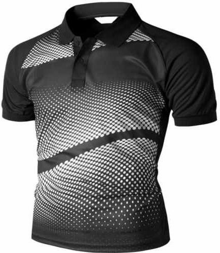 Men Polyester Collar Sports T Shirt