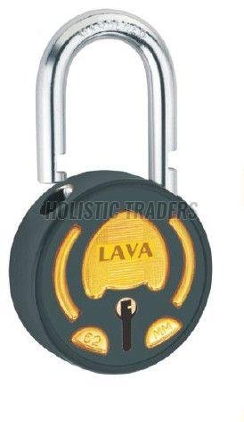 Lava Active Black Round Double Locking Security Padlock