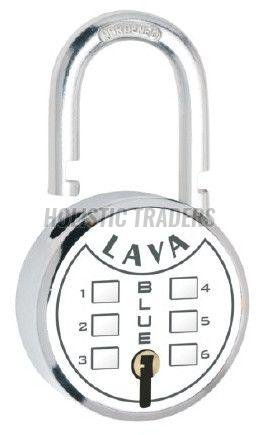 Lava Blue Double Locking Round Security Padlock