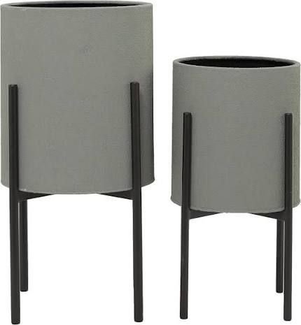 Metal Round Planter Set