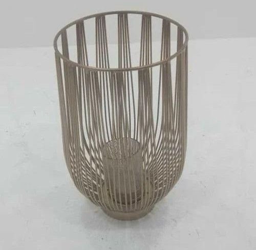 Polished Metal Wire Table Top Tealight Candle Holder