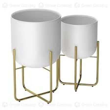 White Floor Standing Planter