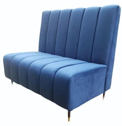 Blue Three Seater Wooden Sofa