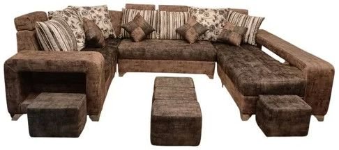 Chocolate Brown U Shape Sofa Set
