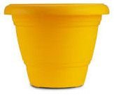 10 Inch Round Yellow Deluxe Flower Pot