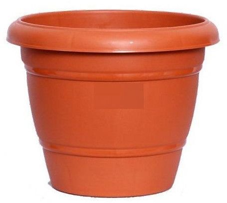 12 Inch Round Brown Deluxe Flower Pot