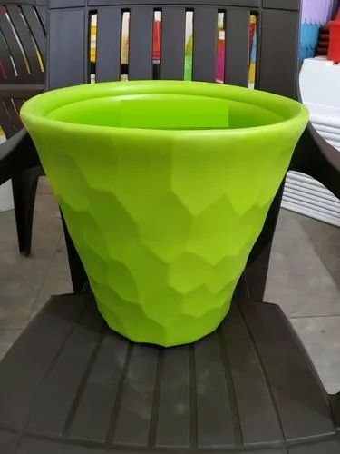 14 Inch Green Round Plastic Flower Pot