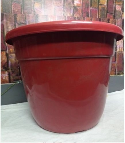 20 Inch Round Red Deluxe Planter