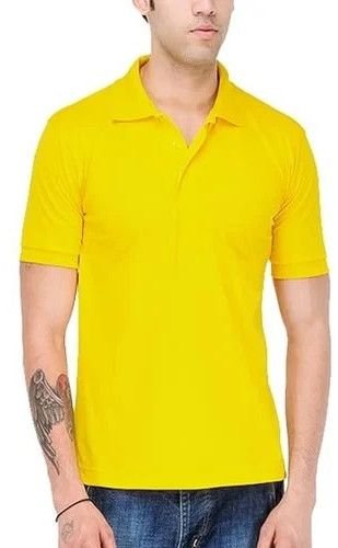 130GSM Yellow Polyester Polo T-Shirt