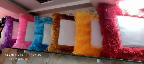 Sublimation Blue Fur Square Cushion