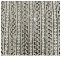 Floral Stripe Pattern Lace Net Fabric
