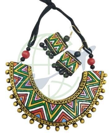 Multicolor Terracotta Necklace Set