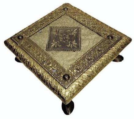 Aluminium Golden Chowki For Laddu Gopal Ji