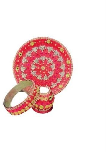 Karwa Chauth Stainless Steel Thali with Handcrafted Design