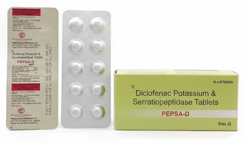 Pepsa D Diclofenac Potassium Serratiopeptidase Tablets