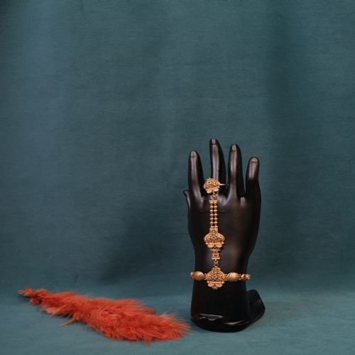Antique Floral Drop Chain Designer Hathphool