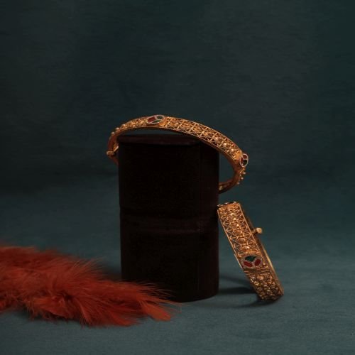 Antique Jaal Work Stone Studded Kada
