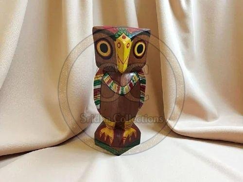 Bengal Folk Art Handcrafted Wooden Owl