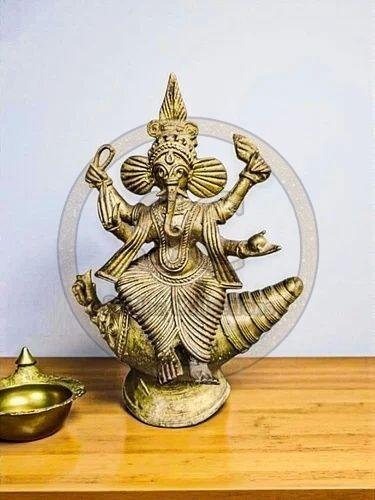 Brass Dhokra Handcrafted Ganesh Statue